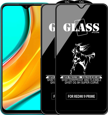 Qyist Edge To Edge Tempered Glass for REDMI 9 PRIME(Pack of 2)