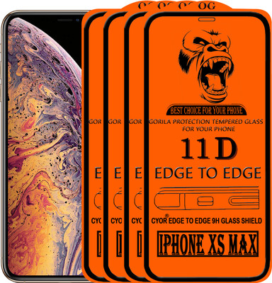 CYOR Edge To Edge Tempered Glass for Apple iPhone XS Max(Pack of 4)
