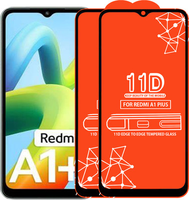 Qyist Edge To Edge Tempered Glass for Redmi A1 Pius(Pack of 2)
