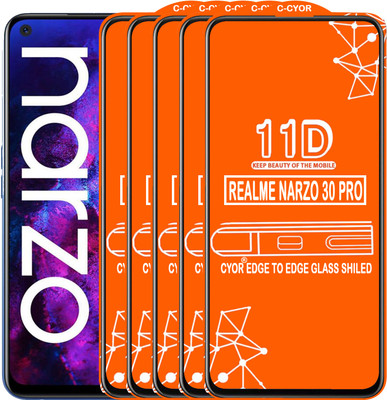 CYOR Edge To Edge Tempered Glass for REALME NARZO 30 PRO(Pack of 5)