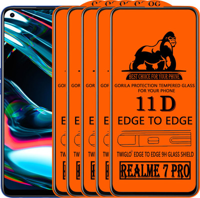 TWIGLO Edge To Edge Tempered Glass for REALME 7 PRO(Pack of 5)