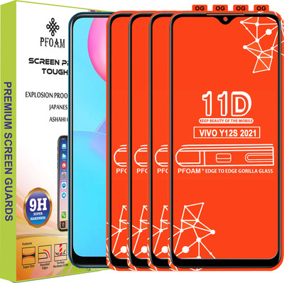 PFOAM Edge To Edge Tempered Glass for VIVO Y12S 2021(Pack of 4)