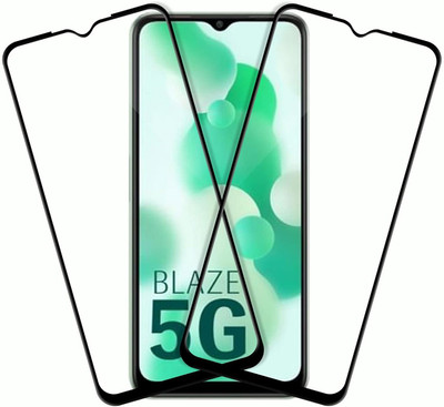 NaturalBuy Edge To Edge Tempered Glass for Lava Blaze 5G-| Tempered Glass Screen Protector Guard | Full Glue Curved Tempered Glass |(Pack of 2)