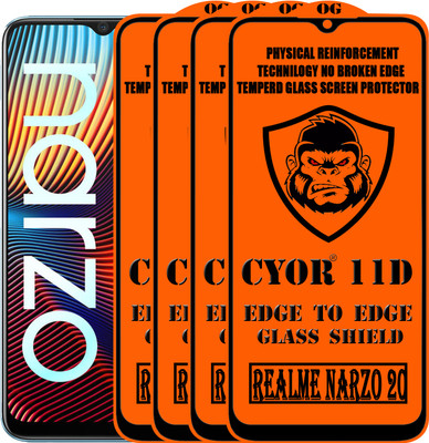 CYOR Edge To Edge Tempered Glass for REALME NARZO 20(Pack of 4)