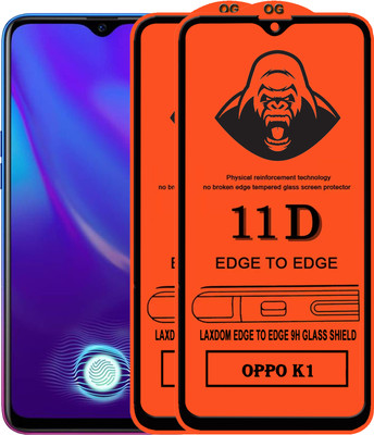 Laxdom Edge To Edge Tempered Glass for OPPO K1(Pack of 2)