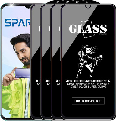 Qyist Edge To Edge Tempered Glass for TECNO SPARK 8T(Pack of 4)