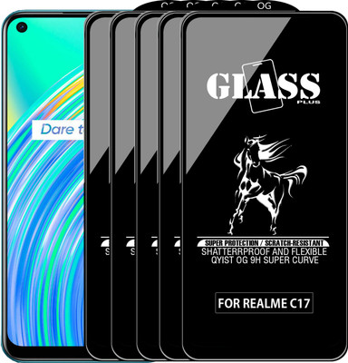 Qyist Edge To Edge Tempered Glass for REALME C17(Pack of 5)
