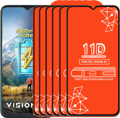 Qyist Edge To Edge Tempered Glass for ITEL VISION 2S(Pack of 6)