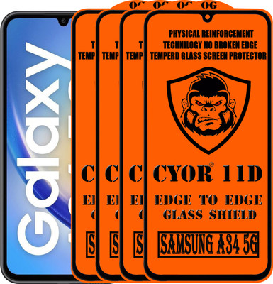 CYOR Edge To Edge Tempered Glass for SAMSUNG A34 5G(Pack of 4)