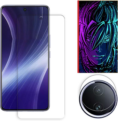 SOMTONE Edge To Edge Tempered Glass for vivo T4R 5G Tempered Glass Screen Protector | Anti-Scratch | Edge to Edge Full Coverage | 9H Hardness ( 1 FRONT SCREEN GUARD + 1 CAMERA LENS PROTECTOR + 1 FREE BACK EMBOSSED SKIN002 )(Pack of 1)