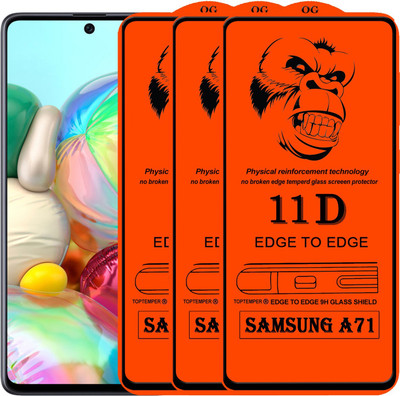 TOPTEMPER Edge To Edge Tempered Glass for SAMSUNG GALAXY A71(Pack of 3)