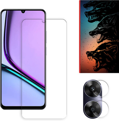 SOMTONE Edge To Edge Tempered Glass for Realme Note 60 4G Tempered Glass Screen Protector | Anti-Scratch | Edge to Edge Full Coverage | 9H Hardness ( 1 FRONT SCREEN GUARD + 1 CAMERA LENS PROTECTOR + 1 FREE BACK EMBOSSED SKIN061 )(Pack of 1)