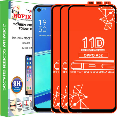 Rofix star Edge To Edge Tempered Glass for OPPO A52(Pack of 3)