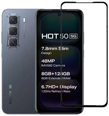 HOBBYTRONICS Edge To Edge Tempered Glass for Infinix Hot 50 5G, Infinix Hot 50(Pack of 1)