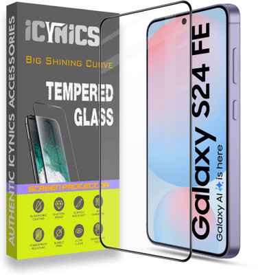 ICYNICS Edge To Edge Tempered Glass for Samsung S24 FE 5G, Anti-Fingerprint, Waterproof, Oil-resistant, Bubble-Free, Anti-Static with Full Screen Coverage & Easy Installation(Pack of 1)