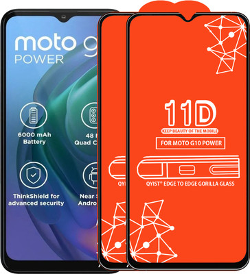 Qyist Edge To Edge Tempered Glass for Motorola G10 Power(Pack of 2)