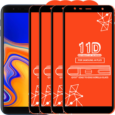 Qyist Edge To Edge Tempered Glass for Samsung Galaxy J4 Plus(Pack of 4)
