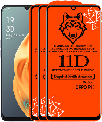 DeepzHub Edge To Edge Tempered Glass for OPPO F15(Pack of 3)