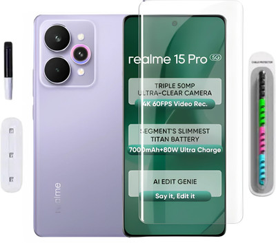 MobiWay Edge To Edge Tempered Glass for Realme 15 5G / 15 Pro 5G Advanced HD+ UV Glass Screen Protector Guard, realme 15 5g glass, realme 15 screen guard, realme 15 5g tempered glass(Pack of 1)
