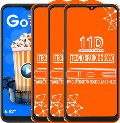 TWIGLO Edge To Edge Tempered Glass for TECNO SPARK GO 2020(Pack of 3)
