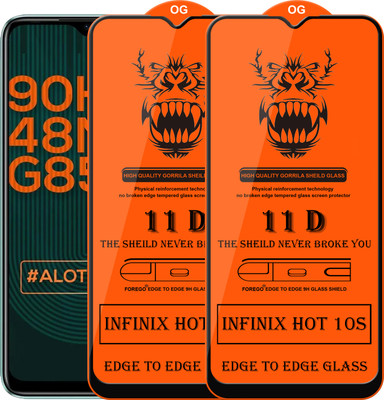 Forego Edge To Edge Tempered Glass for Infinix Hot 10s(Pack of 2)