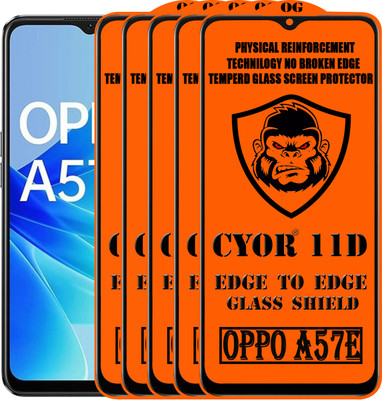 CYOR Edge To Edge Tempered Glass for OPPO A57E(Pack of 5)