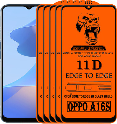 CYOR Edge To Edge Tempered Glass for OPPO A16S(Pack of 5)