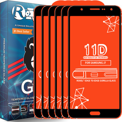 Roxel Edge To Edge Tempered Glass for Samsung Galaxy J7(Pack of 6)