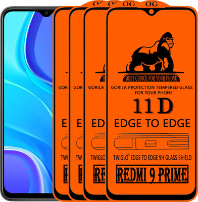 TWIGLO Edge To Edge Tempered Glass for REDMI 9 PRIME(Pack of 4)