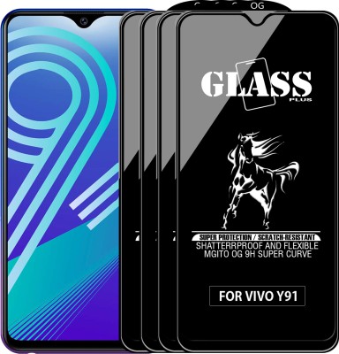 MGito Edge To Edge Tempered Glass for Vivo Y91(Pack of 4)