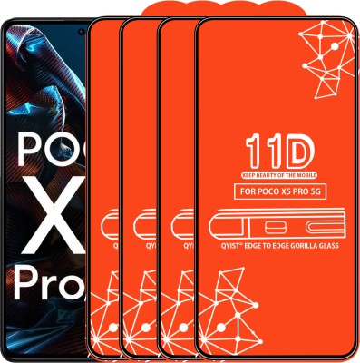 Qyist Edge To Edge Tempered Glass for Poco X5 Pro 5G(Pack of 4)