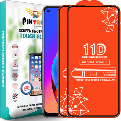 PikTrue Edge To Edge Tempered Glass for Oppo F19 Pro Plus(Pack of 2)