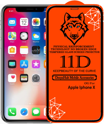DeepzHub Edge To Edge Tempered Glass for Apple iPhone X(Pack of 1)