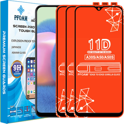 PFOAM Edge To Edge Tempered Glass for SAMSUNG GALAXY A50(Pack of 3)