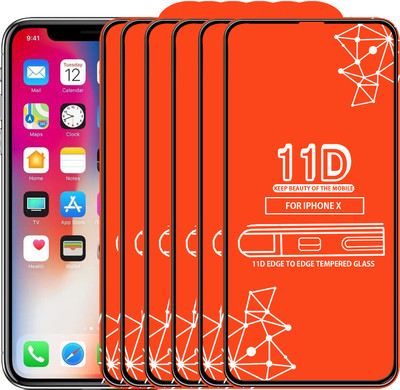 Roxel Edge To Edge Tempered Glass for Apple iPhone X(Pack of 6)