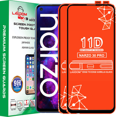 Laxdom Edge To Edge Tempered Glass for REALME NARZO 30 PRO(Pack of 2)