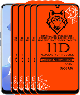 DeepzHub Edge To Edge Tempered Glass for OPPO A16(Pack of 5)