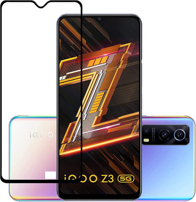 NIMMIKA ENTERPRISES Edge To Edge Tempered Glass for iQOO Z3 5G(Edge-to-Edge Coverage | 9H Hardness Protection | High-Definition Clarity | Bubble-Free Installation | Shatter-Resistant Technology | Oleophobic Coating | Case-Friendly Design)(Pack of 1)