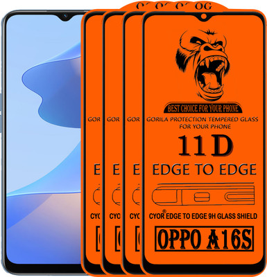 CYOR Edge To Edge Tempered Glass for OPPO A16S(Pack of 4)
