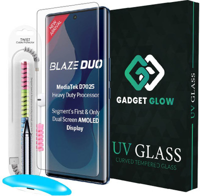 Gadget Glow Edge To Edge Tempered Glass for Lava Blaze Duo 5G, Lava Blaze Duo, Advanced HD+ UV Guard, UV Glue Tempered Glass with Cable Protector(Pack of 1) Gadget Glow Edge To Edge Tempered Glass for Lava Blaze Duo 5G, Lava Blaze Duo, Advanced HD+ UV Guard, UV Glue Tempered Glass with Cable Protector(Pack of 1)