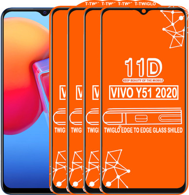 TWIGLO Edge To Edge Tempered Glass for VIVO Y51 2020(Pack of 4)