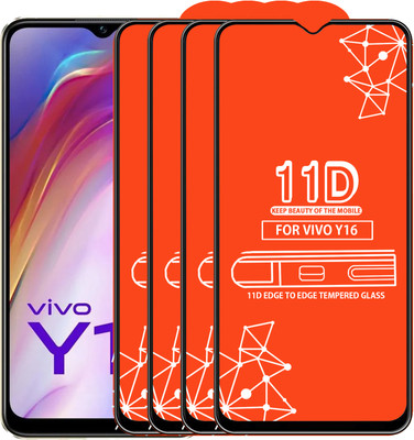 Qyist Edge To Edge Tempered Glass for Vivo Y16(Pack of 4)