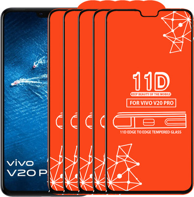Qyist Edge To Edge Tempered Glass for Vivo V20 Pro(Pack of 5)