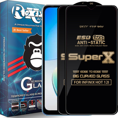 Roxel Edge To Edge Tempered Glass for INFINIX HOT 12I(Pack of 2)