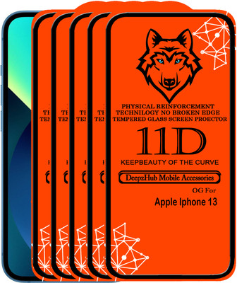 DeepzHub Edge To Edge Tempered Glass for iPhone 13(Pack of 5)