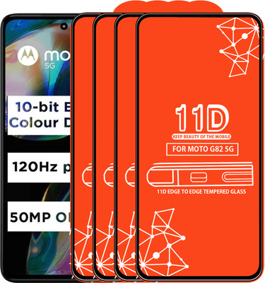 Roxel Edge To Edge Tempered Glass for Moto G82 5G(Pack of 4)