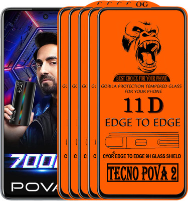 CYOR Edge To Edge Tempered Glass for TECNO POVA 2(Pack of 5)