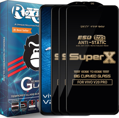 Roxel Edge To Edge Tempered Glass for VIVO V20 PRO(Pack of 3)