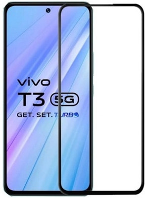 NIMMIKA ENTERPRISES Edge To Edge Tempered Glass for Vivo T3 5G(11D Full-Screen Coverage | Comprehensive protection | High-quality material | Multi-layered coating | Clear and smooth surface | Thin and lightweight | Easy to install)(Pack of 1)