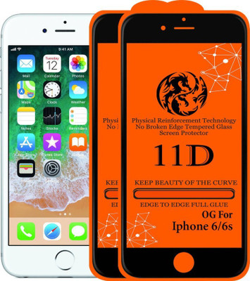 INT Edge To Edge Tempered Glass for Apple iPhone 6(Pack of 2)
